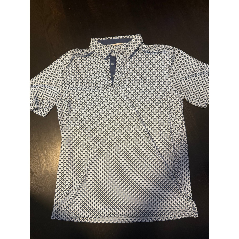 Swannies Golf Polo Size L Blue Excellent Reflection Bay AOP Performance Shirt